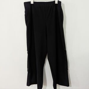 Planet By Lauren G Wide Leg Pull On Pants Frog Button Detail Black Size 1